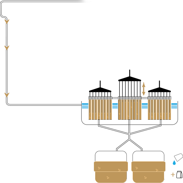 Production process cooling and yeasting